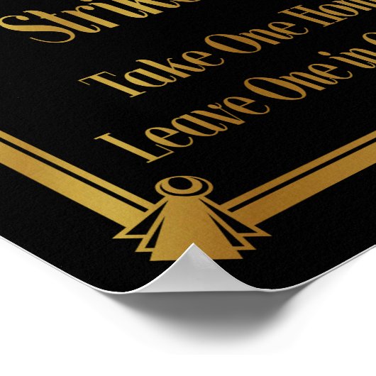 Art Deco 20's stijl "Fotomuur & gastboek" Poster (Hoek)