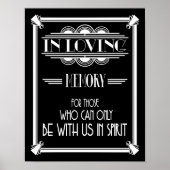 Art Deco 20's stijl "IN LOVING MEMORY Poster (Voorkant)