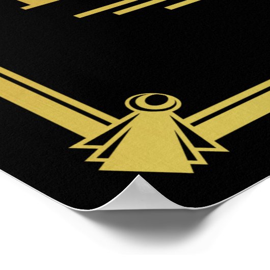 Art Deco 20's stijl "RESERVED-teken Poster (Hoek)