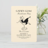 Art Deco 20s Vintage Bachelorette Kaart (Staand voorkant)