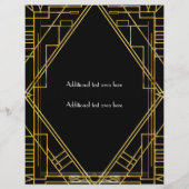 Art Deco 20's Zwarte Gouden Glam Evenement Flyer P (Achterkant)