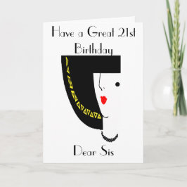 ART DECO 21E VERJAARDAG WENSKAART KAART