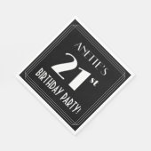 Art Deco 21st Birthday Party met aangepaste naam Servet (Hoek)