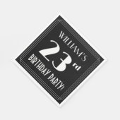 Art Deco 23rd Birthday Party met aangepaste naam Servet (Hoek)