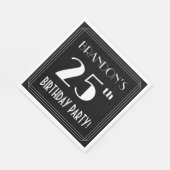 Art Deco 25th Birthday Party met aangepaste naam Servet (Hoek)