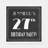 Art Deco 27th Birthday Party met aangepaste naam Servet (Voorkant)