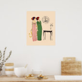 Art Deco 2 Paul Poiret Dresses by Paul Iribe Poster (Keuken)
