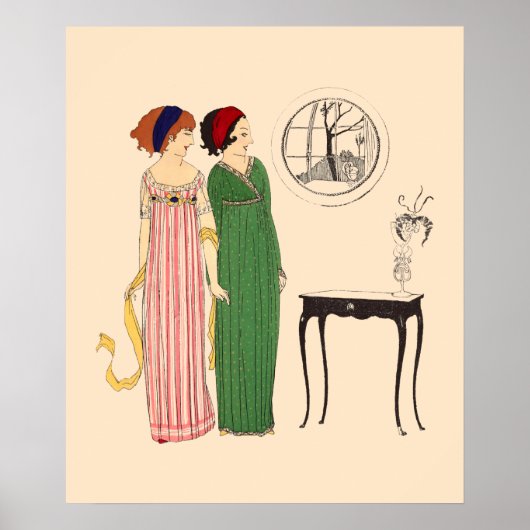 Art Deco 2 Paul Poiret Dresses by Paul Iribe Poster (Voorkant)