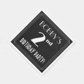 Art Deco: 2e verjaardag met aangepaste naam Servet (Hoek)