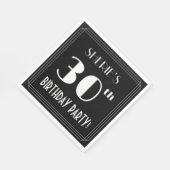 Art Deco 30th Birthday Party met aangepaste naam Servet (Hoek)