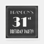 Art Deco 31st Birthday Party met aangepaste naam Servet (Voorkant)