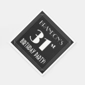 Art Deco 31st Birthday Party met aangepaste naam Servet (Hoek)