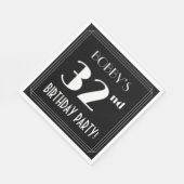 Art Deco 32e verjaardag met aangepaste naam Servet (Hoek)