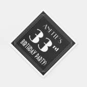 Art Deco 33rd Birthday Party met aangepaste naam Servet (Hoek)