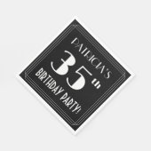 Art Deco 35th Birthday Party met aangepaste naam Servet (Hoek)