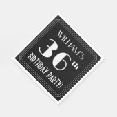 Art Deco 36th Birthday Party met aangepaste naam Servet (Hoek)