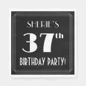 Art Deco 37th Birthday Party met aangepaste naam Servet (Voorkant)