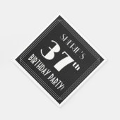 Art Deco 37th Birthday Party met aangepaste naam Servet (Hoek)