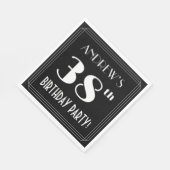 Art Deco 38th Birthday Party met aangepaste naam Servet (Hoek)