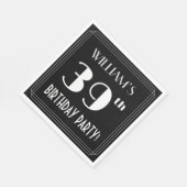 Art Deco 39th Birthday Party met aangepaste naam Servet (Hoek)