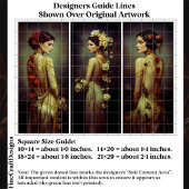 Art Deco 3 Elegant Women Panel FA3L Decoupage Tissuepapier