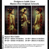 Art Deco 3 Elegant Women Panel FA3R Decoupage Tissuepapier