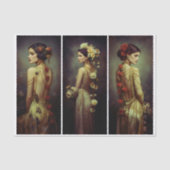 Art Deco 3 Elegante Vrouwen Paneel FA3L Decoupage Tissuepapier (Voorkant)