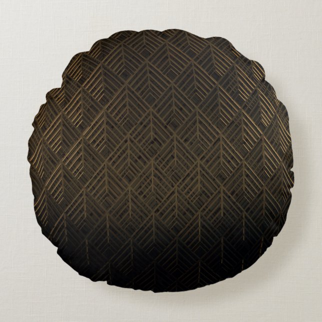 Art Deco 3D illustratie achtergrond Rond Kussen (Voorkant)