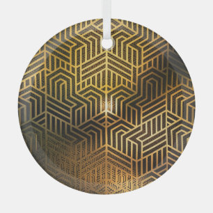 Art Deco 3D Illustratie, Advertentie Wallpaper. Glas Ornament