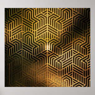 Art Deco 3D Illustratie, Advertentie Wallpaper. Poster