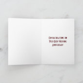 Art Deco 40e bruiloft Jubileum Namen Ruby Rood Kaart (Binnen)