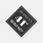 Art Deco 41st Birthday Party met aangepaste naam Servet (Hoek)