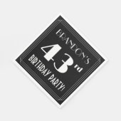 Art Deco 43rd Birthday Party met aangepaste naam Servet (Hoek)