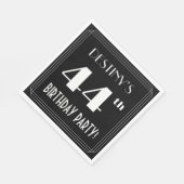 Art Deco 44th Birthday Party met aangepaste naam Servet (Hoek)