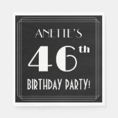 Art Deco 46th Birthday Party met aangepaste naam Servet (Voorkant)