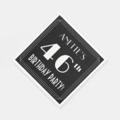 Art Deco 46th Birthday Party met aangepaste naam Servet (Hoek)