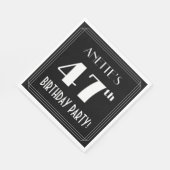 Art Deco 47th Birthday Party met aangepaste naam Servet (Hoek)