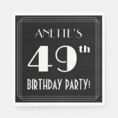 Art Deco 49th Birthday Party met aangepaste naam Servet (Voorkant)