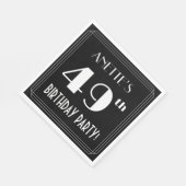 Art Deco 49th Birthday Party met aangepaste naam Servet (Hoek)