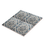 Art Deco 4 vierkanten Lijnen Alle tinten Grijs Bla Tegeltje (Zijkant)