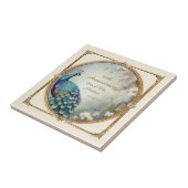 Art Deco 50e Jubileum Pauw Flower Elegant Tegeltje (Zijkant)