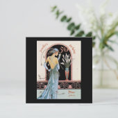Art Deco 50ste verjaardag Gatsby thema uitnodiging (Staand voorkant)