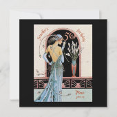 Art Deco 50ste verjaardag Gatsby thema uitnodiging (Voorkant)