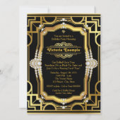 Art Deco 50ste verjaardagsfeest Kaart (Achterkant)