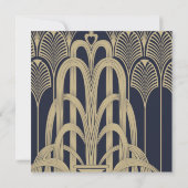 Art Deco 50ste verluisterfeest 1920's Flapper Girl Kaart (Achterkant)