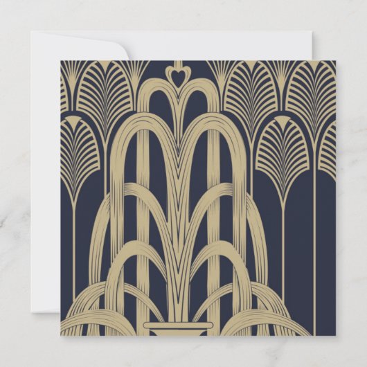 Art Deco 50th Birthday Party 1920: Flapper Girl Kaart (Achterkant)