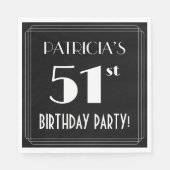 Art Deco 51st Birthday Party met aangepaste naam Servet (Voorkant)