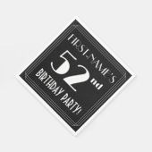 Art Deco 52e verjaardag met aangepaste naam Servet (Hoek)