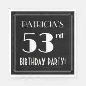 Art Deco 53rd Birthday Party met aangepaste naam Servet (Voorkant)