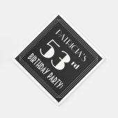 Art Deco 53rd Birthday Party met aangepaste naam Servet (Hoek)